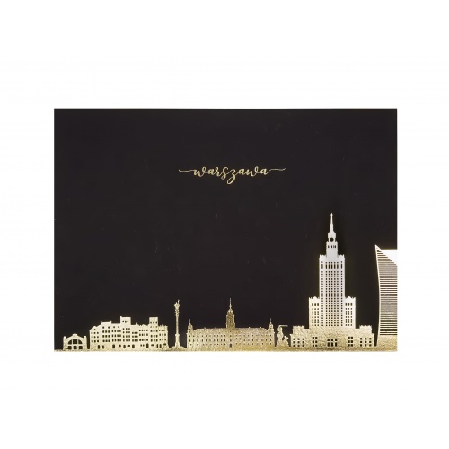 WAW Pocztówka Czarna Skyline