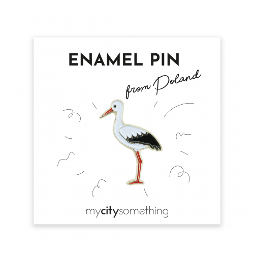 PL Pin emaliowany Bocian