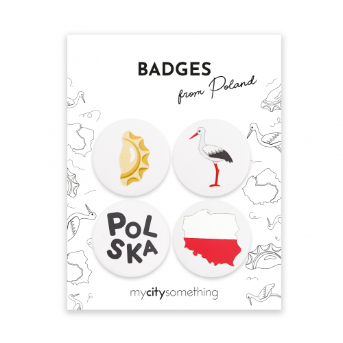 PL Przypinki Bajkowe Set 4szt