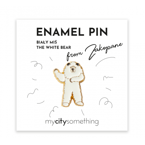 ZAK Pin emaliowany Biały Miś